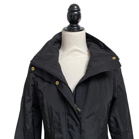 Cole Haan Signature Back Bow Packable Hooded Raincoat – Black XS - Picture 6 of 16